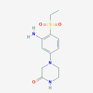 molecular formula C12H17N3O3S B1525204 4-[3-氨基-4-(乙磺酰基)苯基]-2-哌嗪酮 CAS No. 1220029-09-3