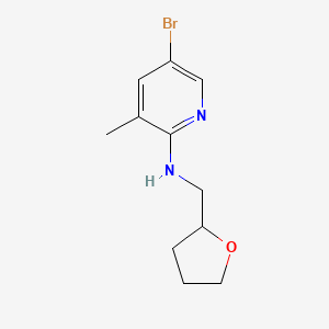 molecular formula C11H15BrN2O B1525205 5-溴-3-甲基-N-(氧杂环-2-基甲基)吡啶-2-胺 CAS No. 1220017-11-7