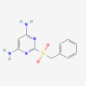 molecular formula C11H12N4O2S B15252055 2-(Benzylsulfonyl)pyrimidine-4,6-diamine 