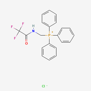 molecular formula C21H18ClF3NOP B15252075 Triphenyl((2,2,2-trifluoroacetamido)methyl)phosphonium chloride CAS No. 142414-40-2