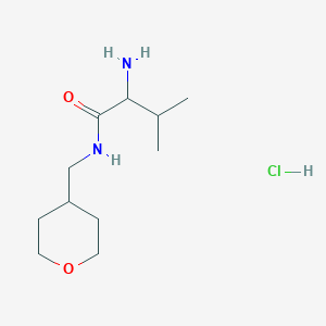 molecular formula C11H23ClN2O2 B1525208 2-Amino-3-methyl-N-(tetrahydro-2H-pyran-4-ylmethyl)butanamide hydrochloride CAS No. 1246172-75-7