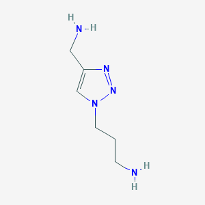 molecular formula C6H13N5 B15252083 3-[4-(aminomethyl)-1H-1,2,3-triazol-1-yl]propan-1-amine 