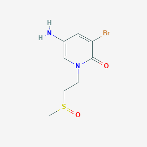 molecular formula C8H11BrN2O2S B15252094 5-Amino-3-bromo-1-(2-methanesulfinylethyl)-1,2-dihydropyridin-2-one 