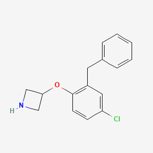 molecular formula C16H16ClNO B1525214 3-(2-Benzyl-4-chlorophenoxy)azetidine CAS No. 1219963-91-3