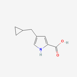 molecular formula C9H11NO2 B15252140 4-(Cyclopropylmethyl)-1H-pyrrole-2-carboxylic acid 