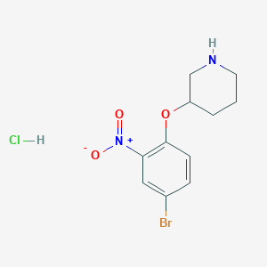 B1525215 3-(4-Bromo-2-nitrophenoxy)piperidine hydrochloride CAS No. 1219979-70-0