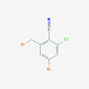 molecular formula C8H4Br2ClN B15252153 4-Bromo-2-(bromomethyl)-6-chlorobenzonitrile 