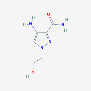 molecular formula C6H10N4O2 B15252162 4-Amino-1-(2-hydroxyethyl)-1H-pyrazole-3-carboxamide 