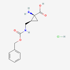 molecular formula C13H17ClN2O4 B15252175 (1S,2S)-1-amino-2-({[(benzyloxy)carbonyl]amino}methyl)cyclopropanecarboxylic acid hydrochloride 