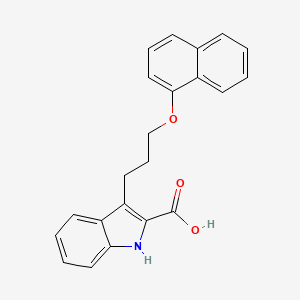 molecular formula C22H19NO3 B15252187 3-(3-(Naphthalen-1-yloxy)propyl)-1H-indole-2-carboxylic acid CAS No. 1072899-39-8