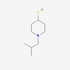 molecular formula C9H19NS B15252195 1-(2-Methylpropyl)piperidine-4-thiol 