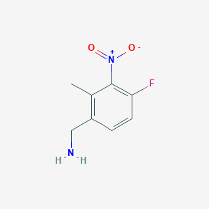 molecular formula C8H9FN2O2 B15252210 4-Fluoro-2-methyl-3-nitrobenzylamine 