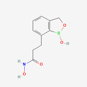 molecular formula C10H12BNO4 B15252245 N-Hydroxy-3-(1-hydroxy-1,3-dihydrobenzo[c][1,2]oxaborol-7-yl)propanamide 