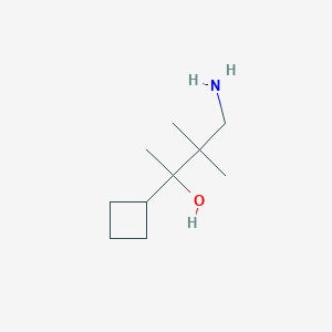 molecular formula C10H21NO B15252250 4-Amino-2-cyclobutyl-3,3-dimethylbutan-2-ol 