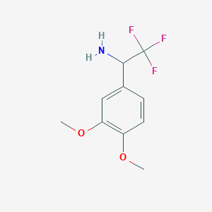 molecular formula C10H12F3NO2 B15252255 1-(3,4-Dimethoxyphenyl)-2,2,2-trifluoroethan-1-amine 