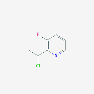 molecular formula C7H7ClFN B15252276 2-(1-Chloroethyl)-3-fluoropyridine 