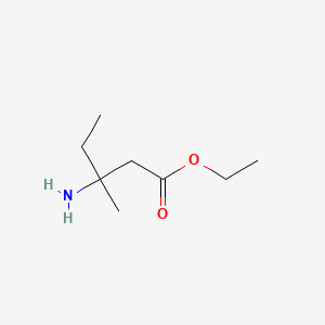 molecular formula C8H17NO2 B15252288 Ethyl 3-amino-3-methylpentanoate 