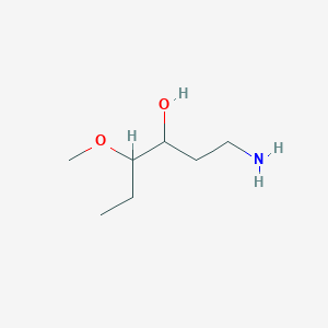 molecular formula C7H17NO2 B15252342 1-Amino-4-methoxyhexan-3-ol 