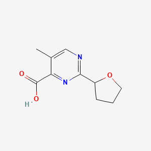 molecular formula C10H12N2O3 B15252429 5-Methyl-2-(oxolan-2-yl)pyrimidine-4-carboxylic acid 