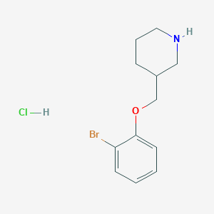 molecular formula C12H17BrClNO B1525244 3-[(2-Bromophenoxy)methyl]piperidine hydrochloride CAS No. 1220019-26-0