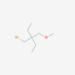 molecular formula C8H17BrO B15252458 2-(Bromomethyl)-2-ethyl-1-methoxybutane 