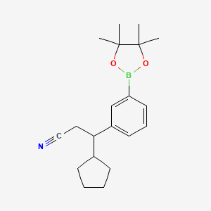 3-Cyclopentyl-3-(3-(4,4,5,5-tetramethyl-1,3,2-dioxaborolan-2-yl)phenyl)propanenitrile