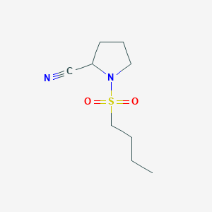 molecular formula C9H16N2O2S B15252539 1-(Butane-1-sulfonyl)pyrrolidine-2-carbonitrile 