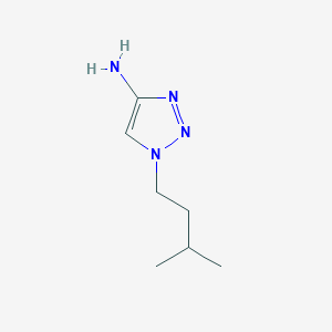 molecular formula C7H14N4 B15252547 1-(3-methylbutyl)-1H-1,2,3-triazol-4-amine 