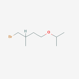 molecular formula C8H17BrO B15252558 1-Bromo-2-methyl-4-(propan-2-yloxy)butane 