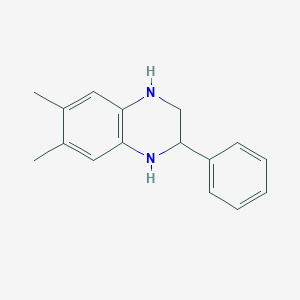 molecular formula C16H18N2 B15252595 6,7-Dimethyl-2-phenyl-1,2,3,4-tetrahydroquinoxaline 