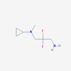 molecular formula C7H14F2N2 B15252620 N-(3-Amino-2,2-difluoropropyl)-N-methylcyclopropanamine 