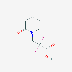 molecular formula C8H11F2NO3 B15252720 2,2-Difluoro-3-(2-oxopiperidin-1-yl)propanoic acid 