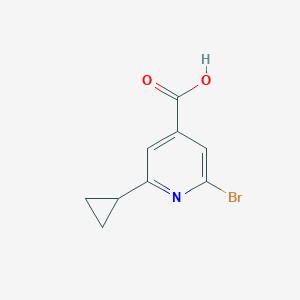 molecular formula C9H8BrNO2 B15252728 2-Bromo-6-cyclopropylpyridine-4-carboxylic acid CAS No. 1546188-63-9