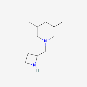 molecular formula C11H22N2 B15252768 1-[(Azetidin-2-yl)methyl]-3,5-dimethylpiperidine 