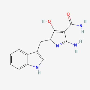 2-amino-5-(1H-indol-3-ylmethyl)-4-oxo-4,5-dihydro-1H-pyrrole-3-carboxamide