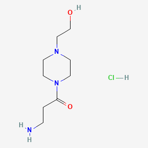 molecular formula C9H20ClN3O2 B1525280 3-Amino-1-[4-(2-hydroxyethyl)-1-piperazinyl]-1-propanone hydrochloride CAS No. 1220034-79-6