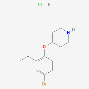 molecular formula C13H19BrClNO B1525281 4-(4-Bromo-2-ethylphenoxy)piperidine hydrochloride CAS No. 1220032-62-1