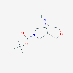 molecular formula C11H20N2O3 B1525287 Tert-butyl 3-oxa-7,9-diazabicyclo[3.3.1]nonane-7-carboxylate CAS No. 864448-41-9