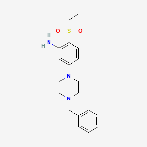 molecular formula C19H25N3O2S B1525288 5-(4-Benzyl-1-piperazinyl)-2-(ethylsulfonyl)-phenylamine CAS No. 1219957-19-3