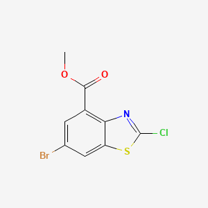 molecular formula C9H5BrClNO2S B1525302 6-Bromo-2-chlorobenzothiazole-4-carboxylic acid methyl ester CAS No. 1190320-78-5