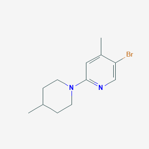 molecular formula C12H17BrN2 B1525309 5-Bromo-4-methyl-2-(4-methyl-1-piperidinyl)-pyridine CAS No. 1219964-45-0