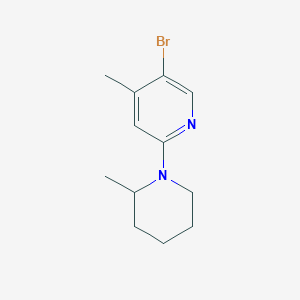 molecular formula C12H17BrN2 B1525310 5-Bromo-4-methyl-2-(2-methyl-1-piperidinyl)-pyridine CAS No. 1220028-97-6