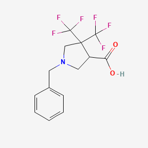 1-Benzyl-4,4-bis(trifluoromethyl)pyrrolidine-3-carboxylic acid