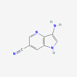 molecular formula C8H6N4 B1525320 3-amino-1H-pyrrolo[3,2-b]pyridine-6-carbonitrile CAS No. 1190312-49-2
