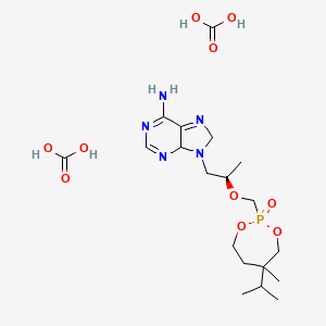 2-((((2R)-1-(6-Amino-4H-purin-9(8H)-yl)propan-2-yl)oxy)methyl)-5-isopropyl-5-methyl-1,3,2-dioxaphosphepane 2-oxide bis(carbonate)