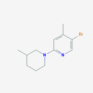 molecular formula C12H17BrN2 B1525339 5-溴-4-甲基-2-(3-甲基-1-哌啶基)-吡啶 CAS No. 1220027-77-9