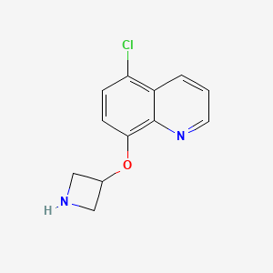 molecular formula C12H11ClN2O B1525347 8-(3-氮杂环氧基)-5-氯喹啉 CAS No. 1219981-48-2