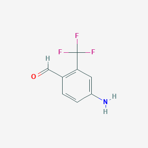molecular formula C8H6F3NO B1525348 4-Amino-2-(trifluoromethyl)benzaldehyde CAS No. 876322-73-5
