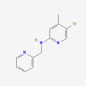 molecular formula C12H12BrN3 B1525349 5-Bromo-4-methyl-N-(2-pyridinylmethyl)-2-pyridinamine CAS No. 1220035-86-8