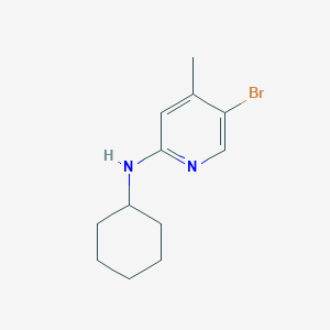 molecular formula C12H17BrN2 B1525351 5-Bromo-N-cyclohexyl-4-methyl-2-pyridinamine CAS No. 1220035-72-2